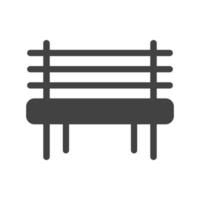 Garden Bench Glyph Black Icon vector