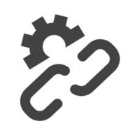 Link Building Glyph Black Icon vector