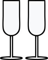 cute cartoon champagne flutes vector