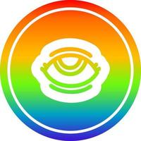 eye symbol circular in rainbow spectrum vector