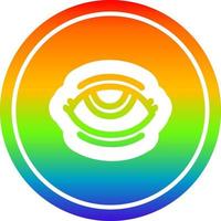 eye symbol circular in rainbow spectrum vector