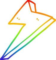 rayo de dibujos animados de dibujo de línea de gradiente de arco iris vector