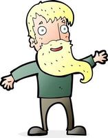 cartoon man with beard waving vector