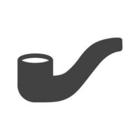 Cigar Pipe Glyph Black Icon vector