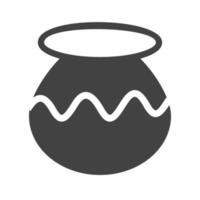 Plant Pot Glyph Black Icon vector