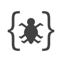 Bug in Code Glyph Black Icon vector