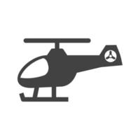 Helicopter Glyph Black Icon vector