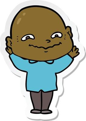 sticker of a cartoon creepy guy