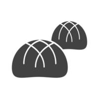 Small Baked Buns Glyph Black Icon vector