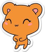 sticker cartoon kawaii cute teddy bear vector