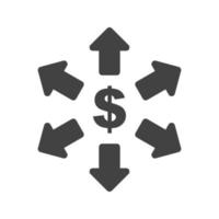 Funding Glyph Black Icon vector