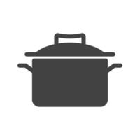 Casserole Glyph Black Icon vector