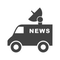 News Van II Glyph Black Icon vector