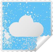 distressed square peeling sticker symbol white cloud vector