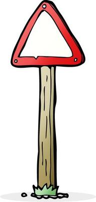 cartoon road sign