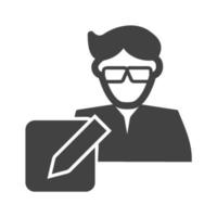 Secretary Glyph Black Icon vector