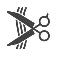 Hair Cut Glyph Black Icon vector