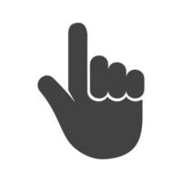 Raised Finger Glyph Black Icon vector