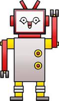 gradient shaded cartoon happy robot vector