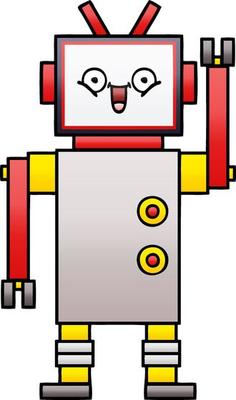 gradient shaded cartoon happy robot