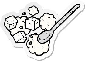 sticker of a cartoon sugar lump vector