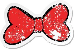 distressed sticker of a cartoon bow tie vector