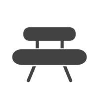 Wooden Bench Glyph Black Icon vector