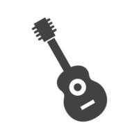 icono de guitarra glifo negro vector