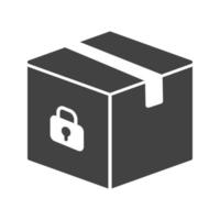 Secure Package Glyph Black Icon vector