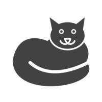 Pet Cat Glyph Black Icon vector