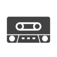 Casette Glyph Black Icon vector