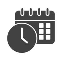 Scheduled Date and Time Glyph Black Icon vector