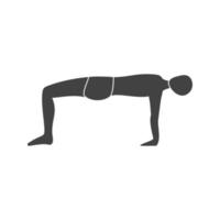 Upward Table Pose Glyph Black Icon vector