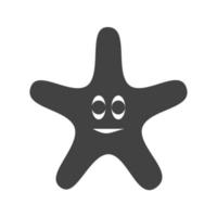 icono negro de glifo de estrella de mar vector