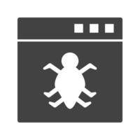 Bug in Application Glyph Black Icon vector