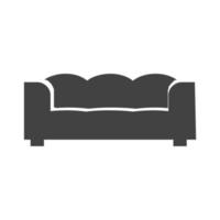 Large Sofa Glyph Black Icon vector