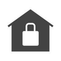 Secure House Glyph Black Icon vector