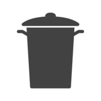 Garbage Bin Glyph Black Icon vector