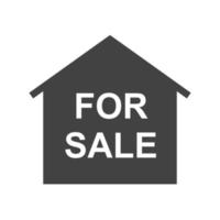 For Sale House Glyph Black Icon vector