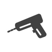 Drill Machine Glyph Black Icon vector
