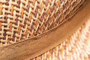 Textured linen or cotton burlap with binding brown fibres. Rough burlap sack texture. Weave woven sackcloth with natural fiber close up. Rustic vintage view. simple fabric texture for background