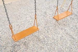 Swings wooden floors that sit for relaxation With blurred pattern background photo