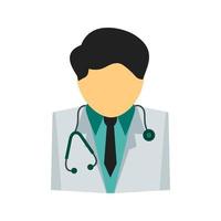 Male Doctor Flat Multicolor Icon vector