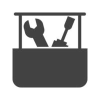 caja de herramientas glifo icono negro vector