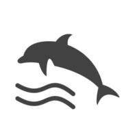 Dolphin Glyph Black Icon vector