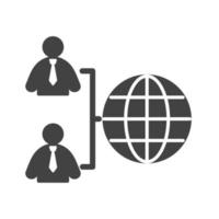 Globally Connected User Glyph Black Icon vector