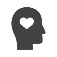 Emotional Intelligence Glyph Black Icon vector