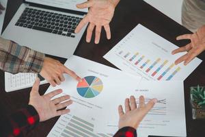 Risk and planning. Disappointed in business team. Disappointed in performance. In crisis, failure, bankruptcy, work. photo