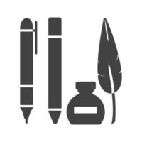Writing Equipment Glyph Black Icon vector