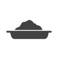 Cement Tray Glyph Black Icon vector